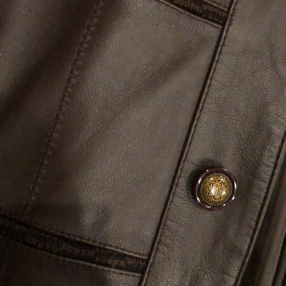 Men’s brown leather front sweater